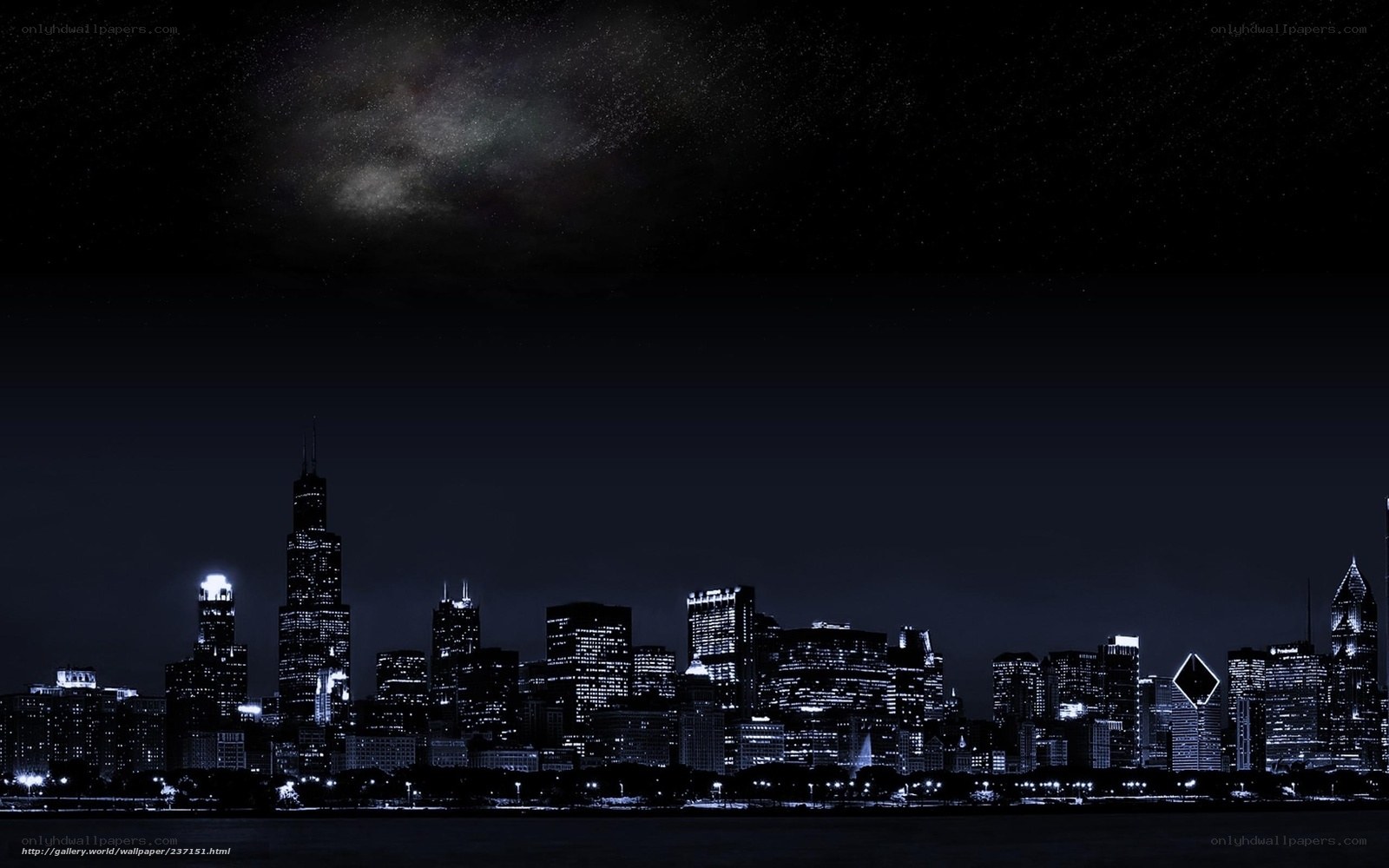 Chicago skyline at night