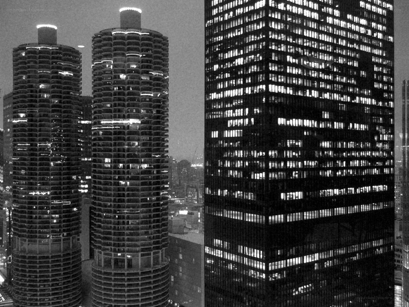 Chicago skyline at night