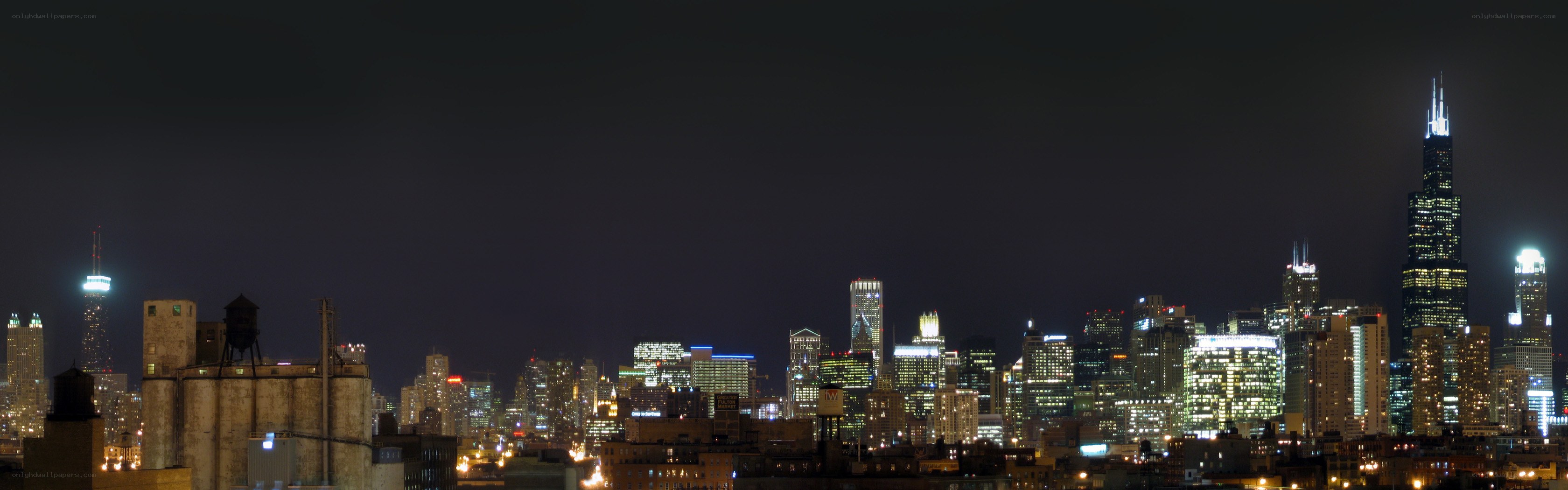 Chicago skyline at night