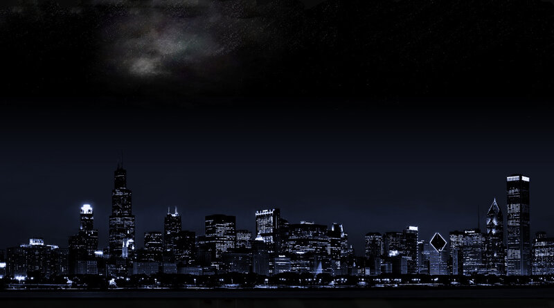 Chicago skyline at night