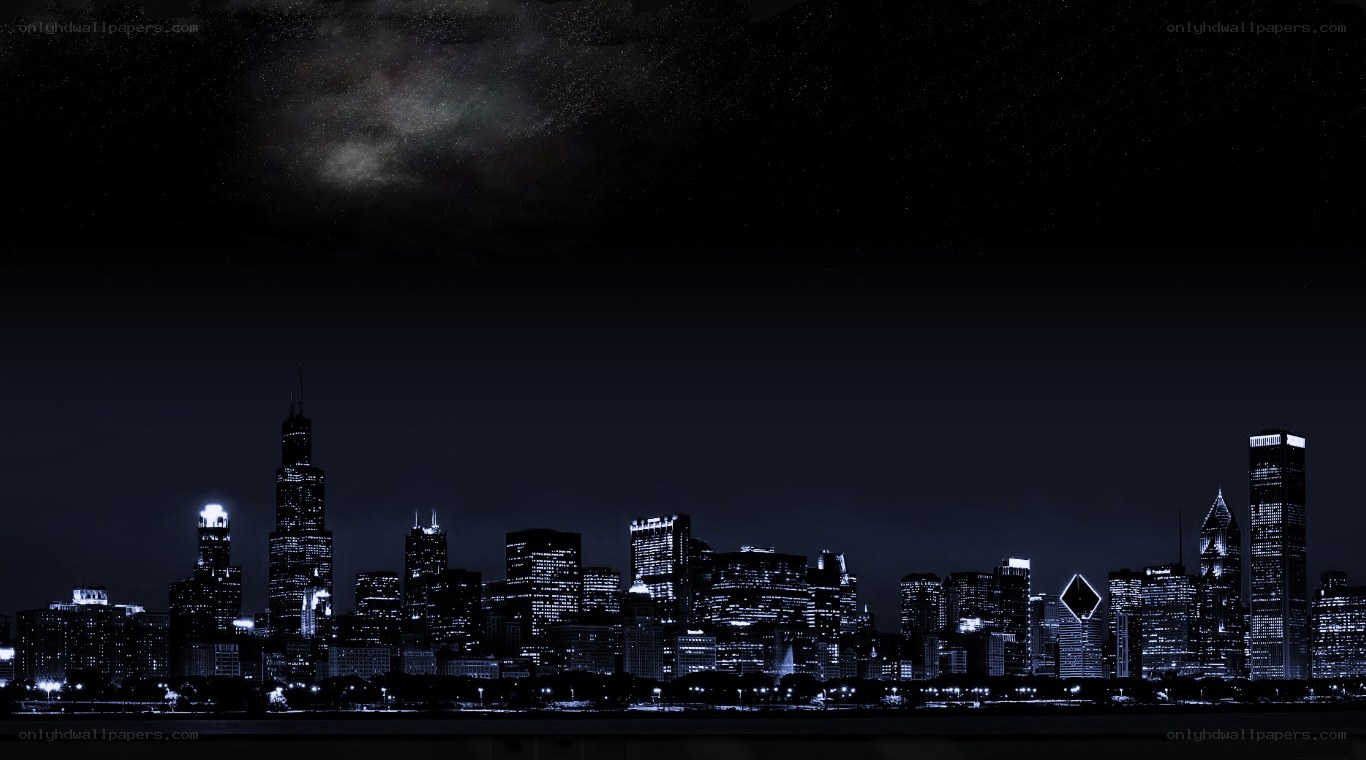 Chicago skyline at night