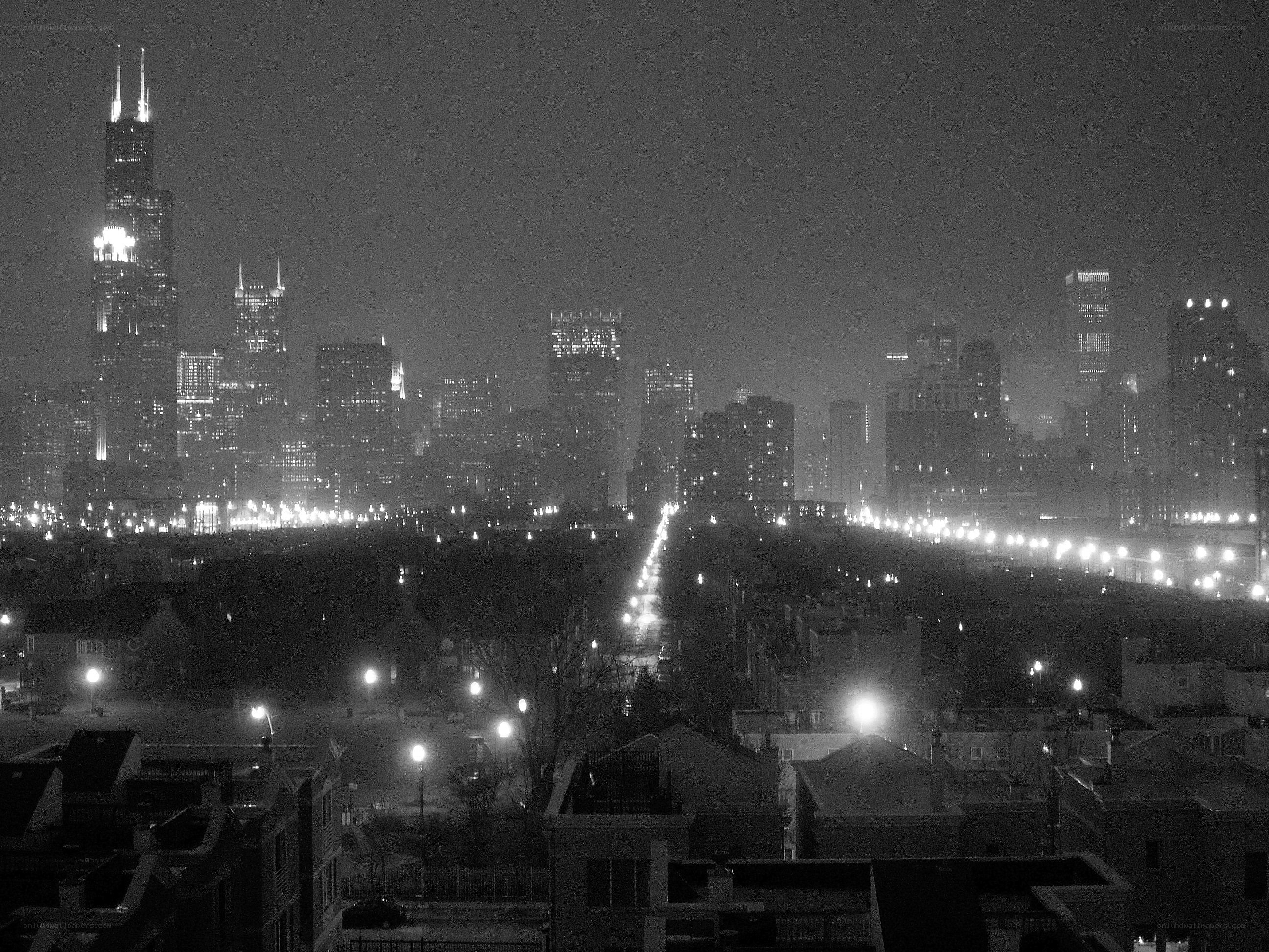Chicago skyline at night