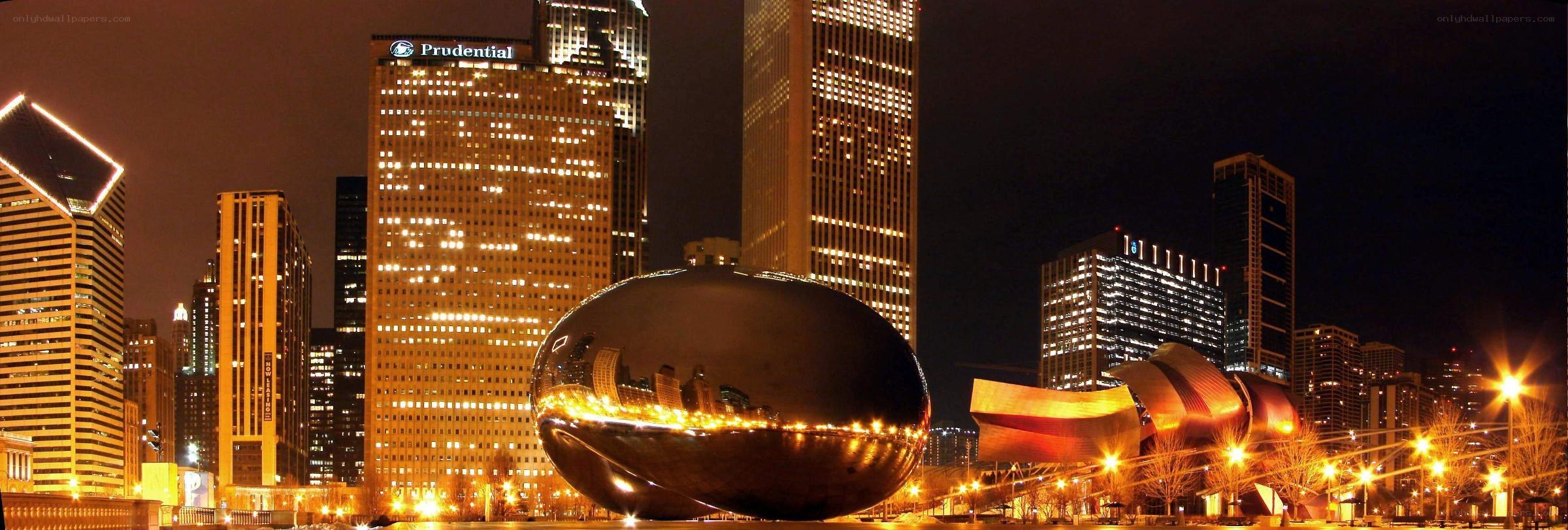 Chicago skyline at night
