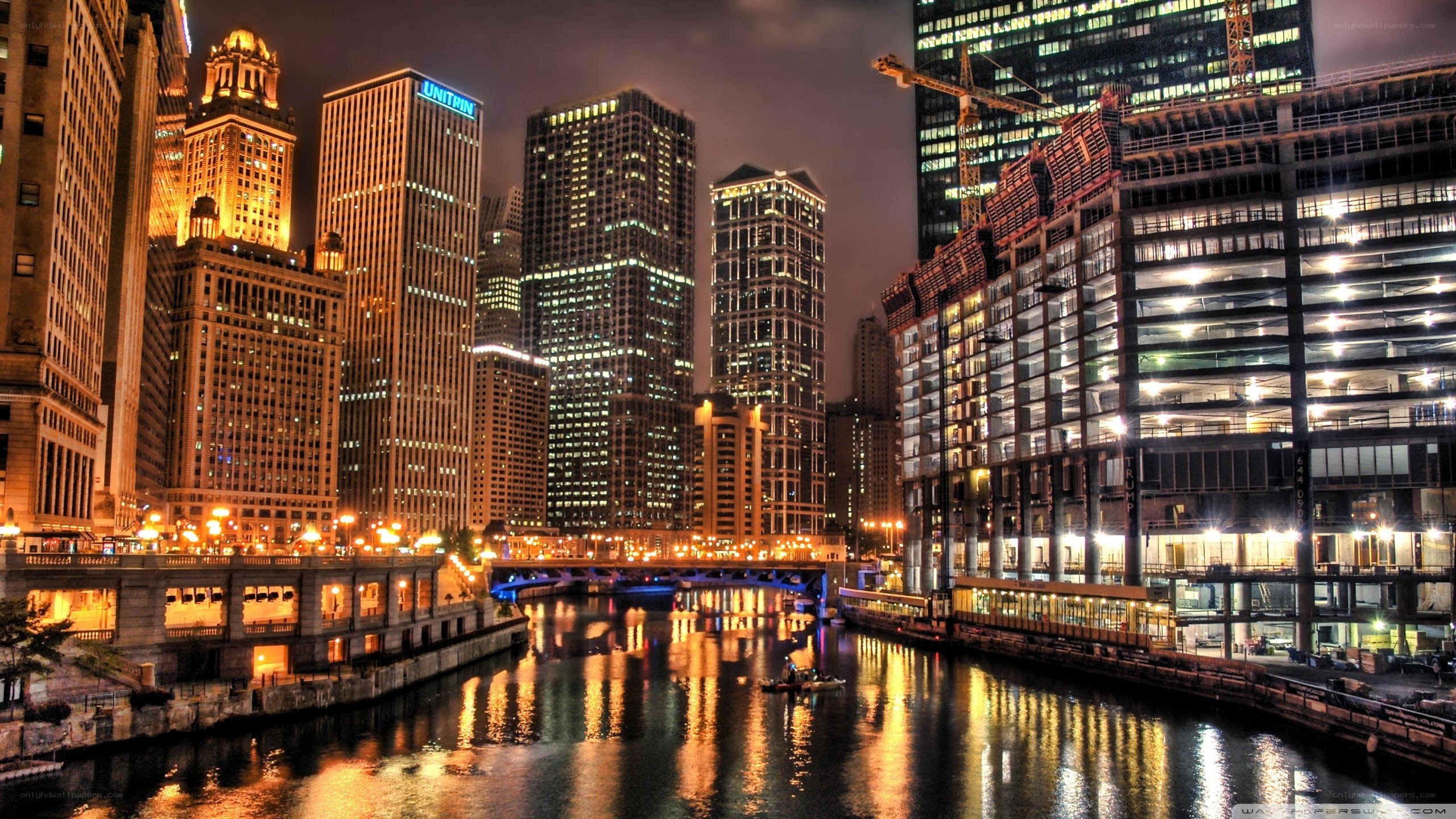 Chicago skyline at night
