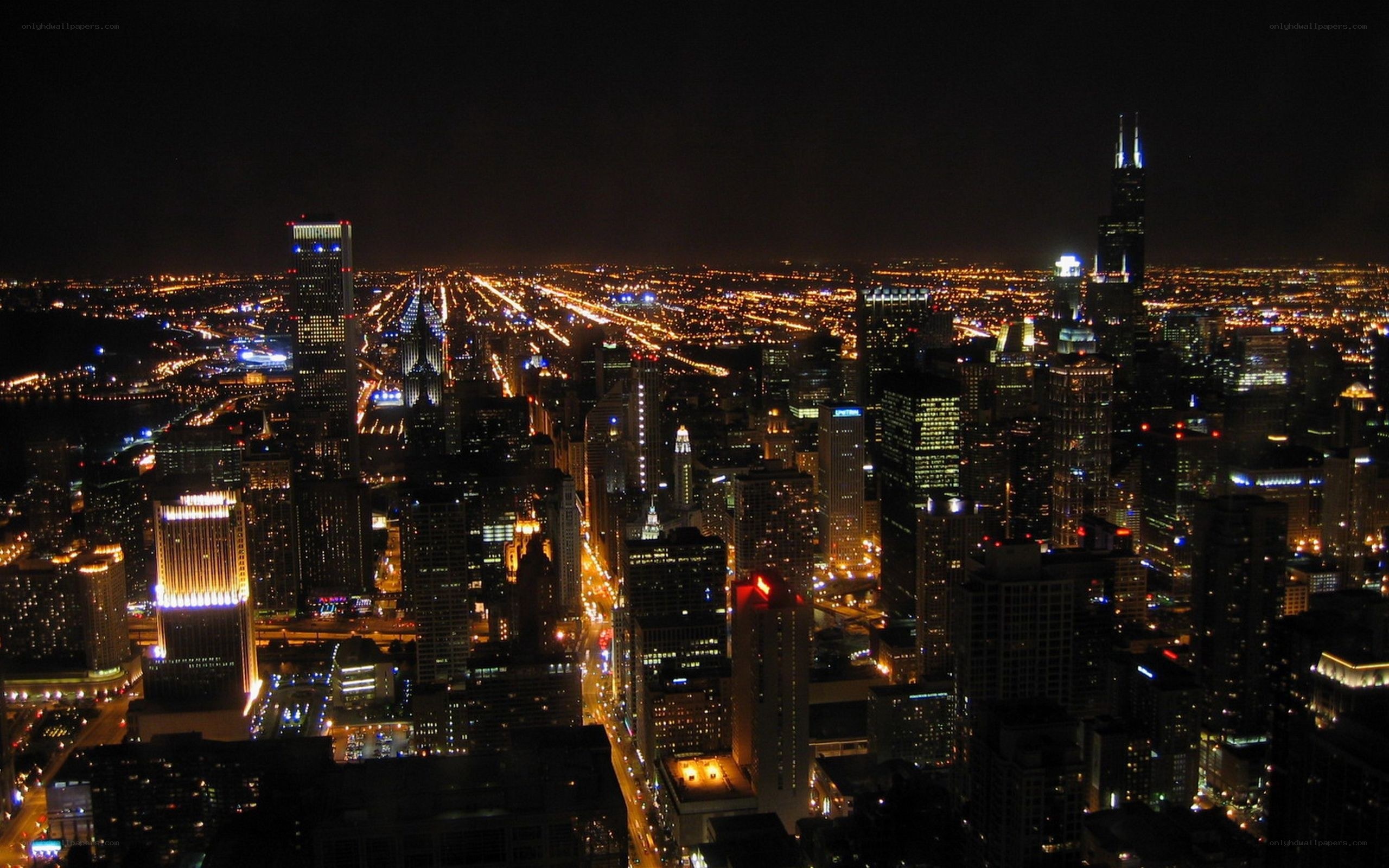 Chicago skyline at night