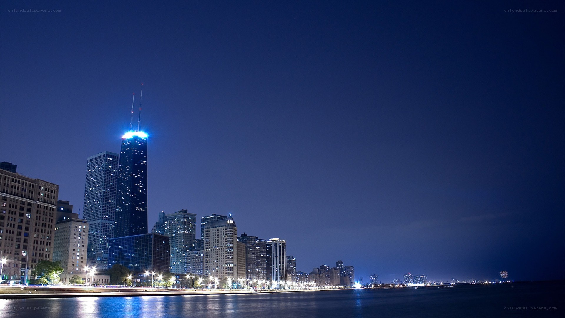 Chicago skyline at night