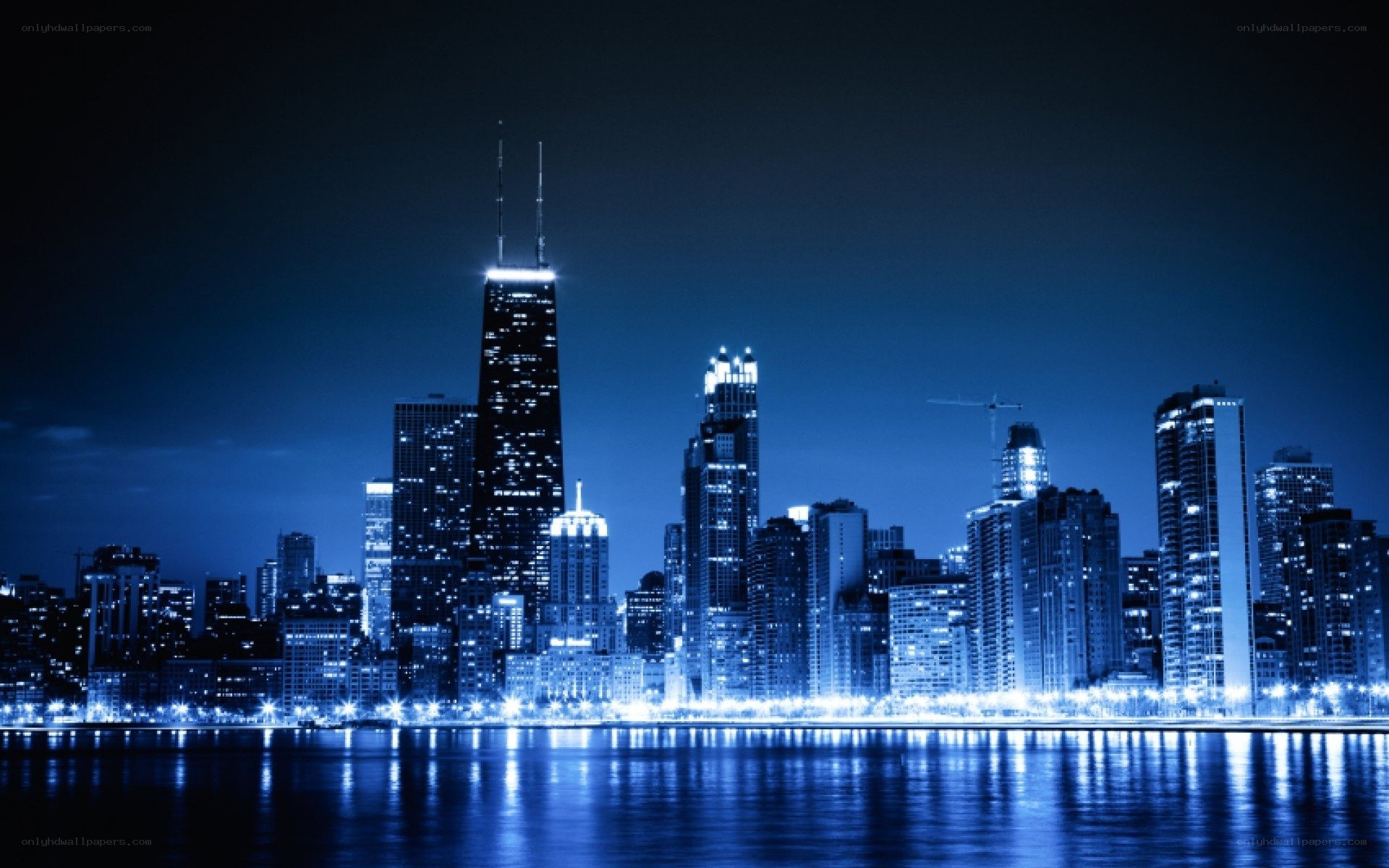 Chicago skyline at night