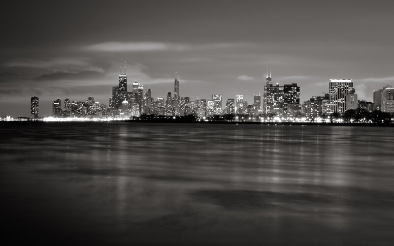Chicago skyline at night