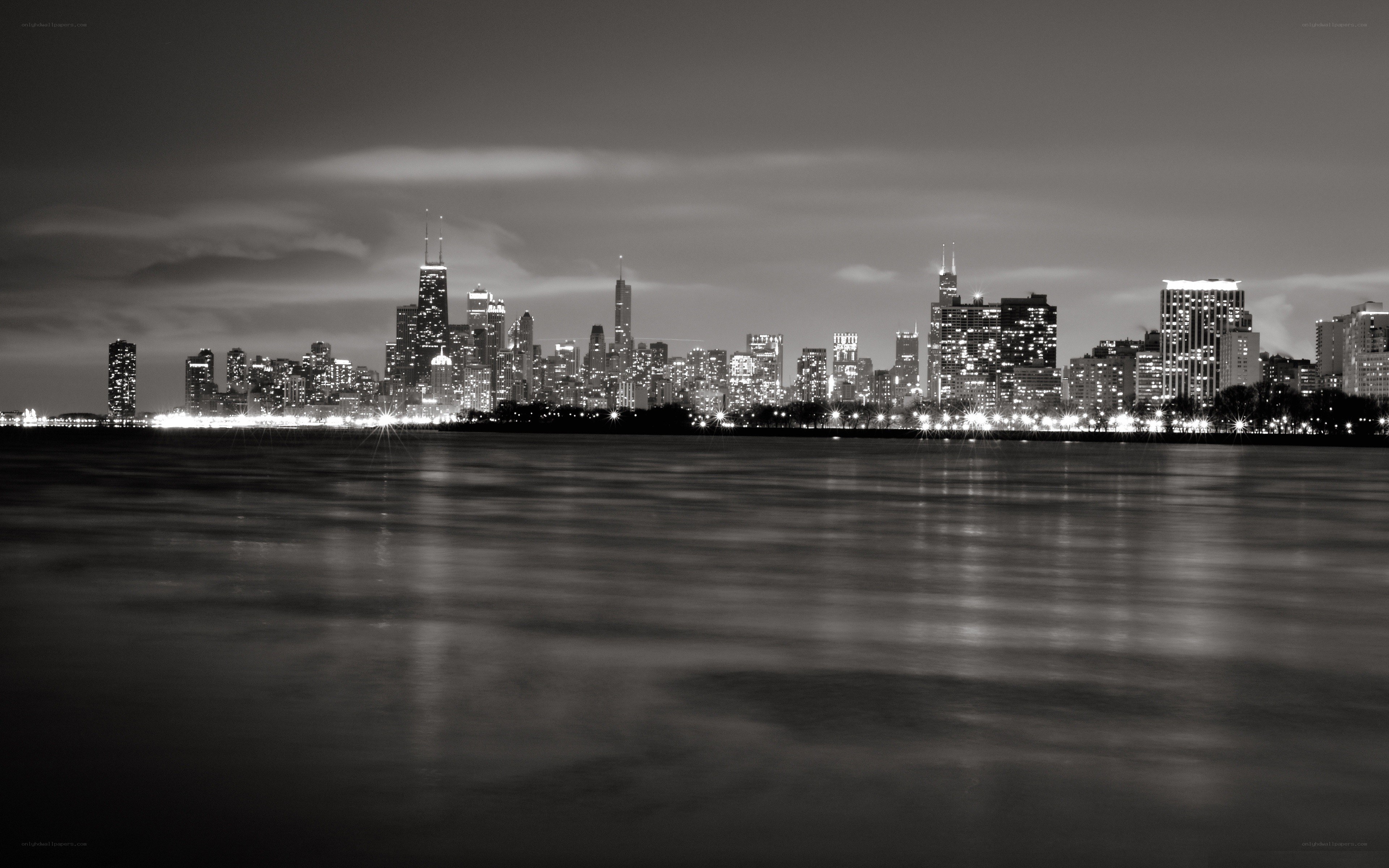 Chicago skyline at night