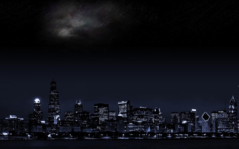 Chicago skyline at night