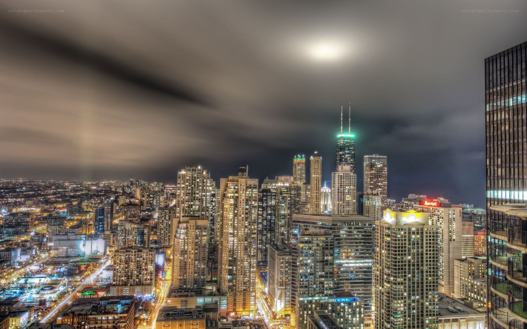 Chicago skyline at night