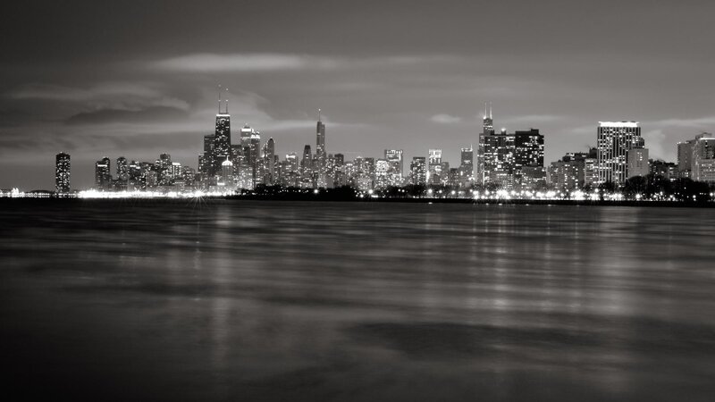 Chicago skyline at night