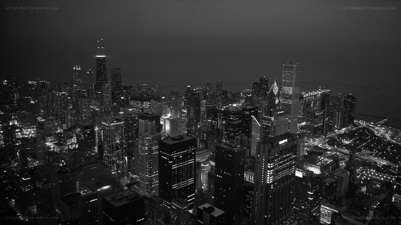 Chicago skyline at night
