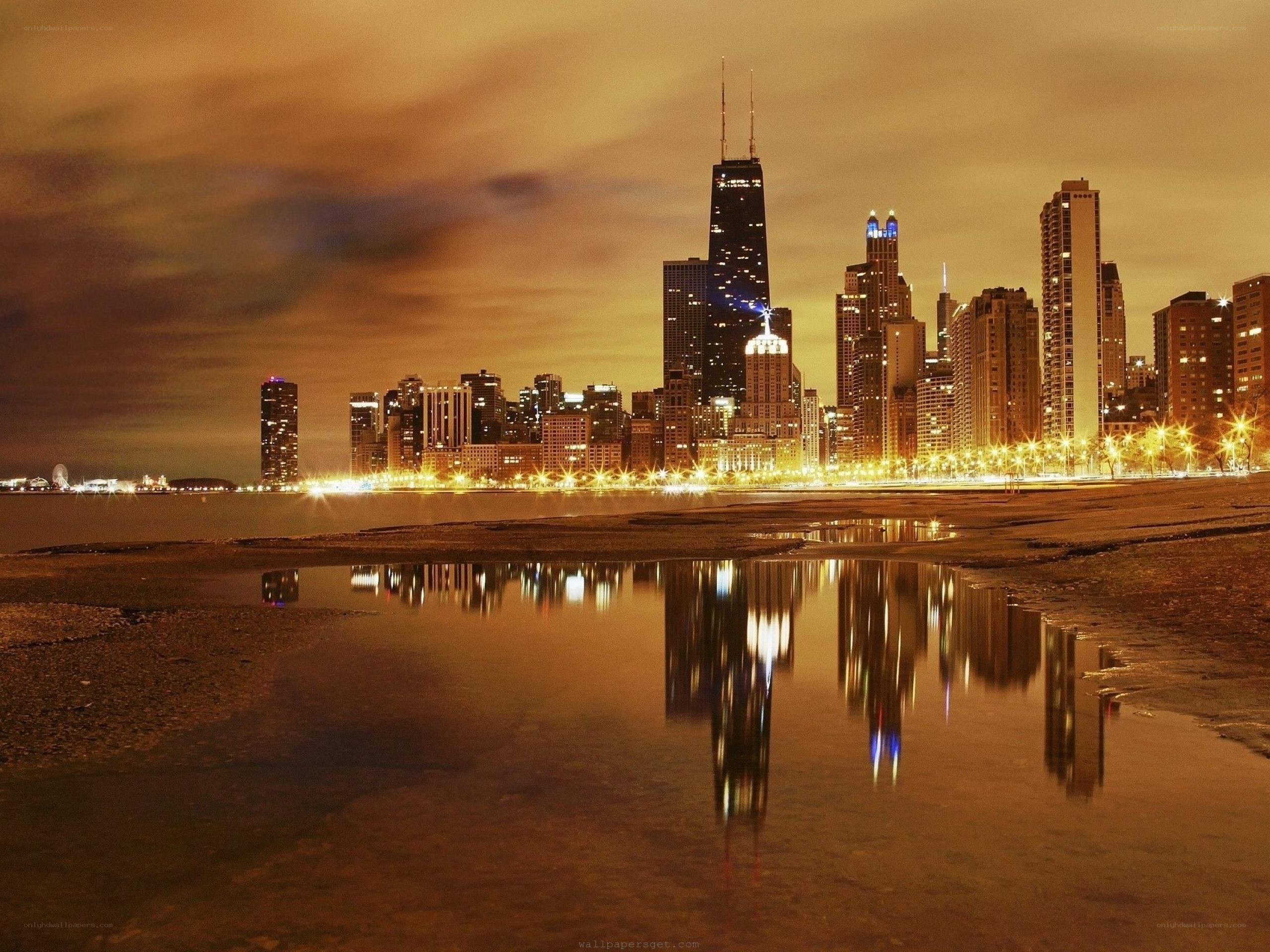 Chicago skyline at night
