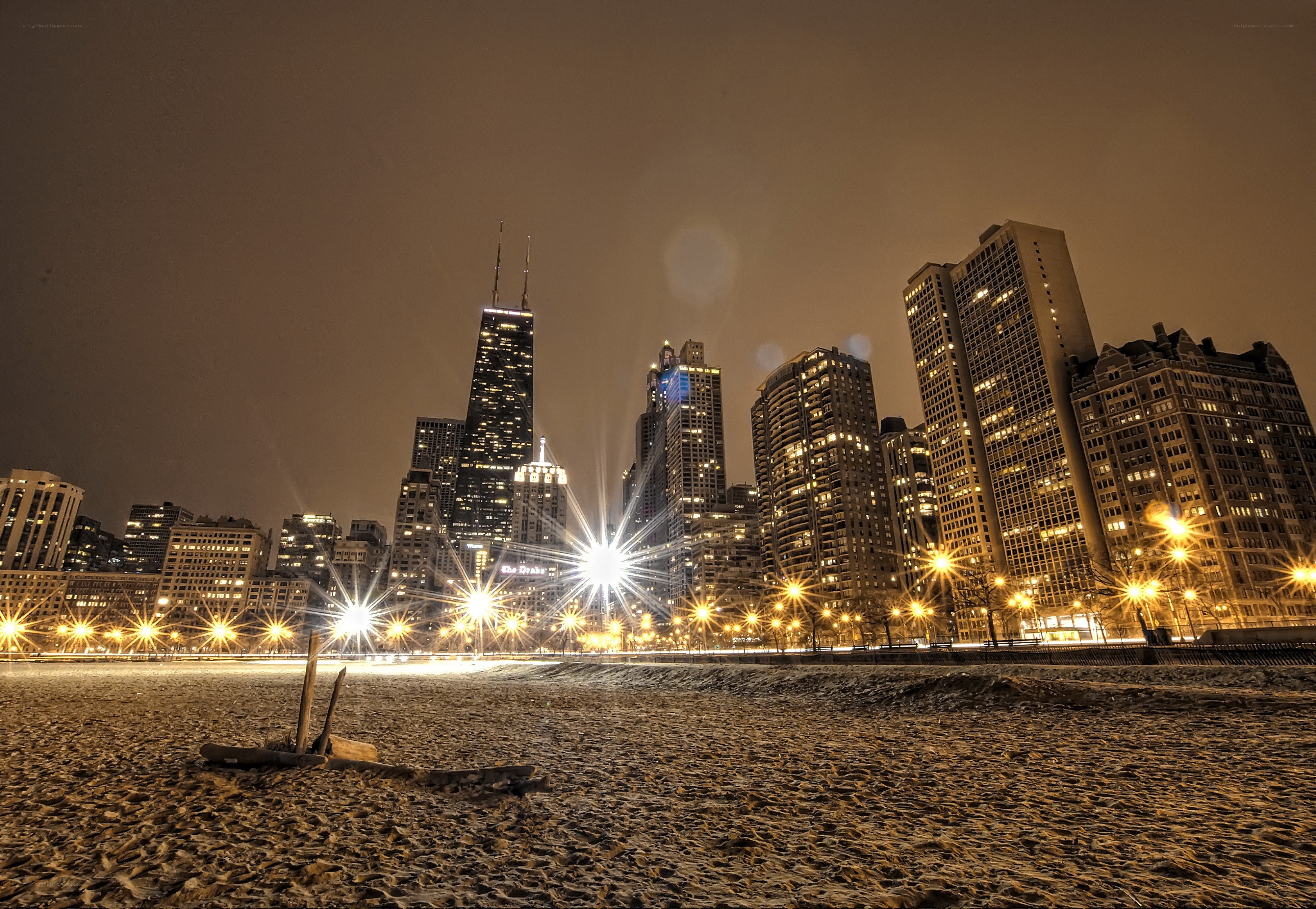 Chicago skyline at night