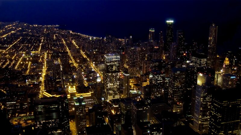 Chicago skyline at night