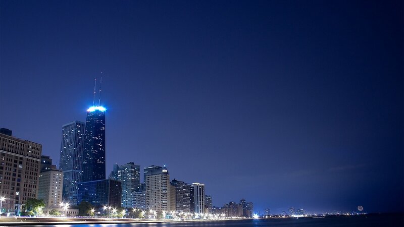 Chicago skyline at night