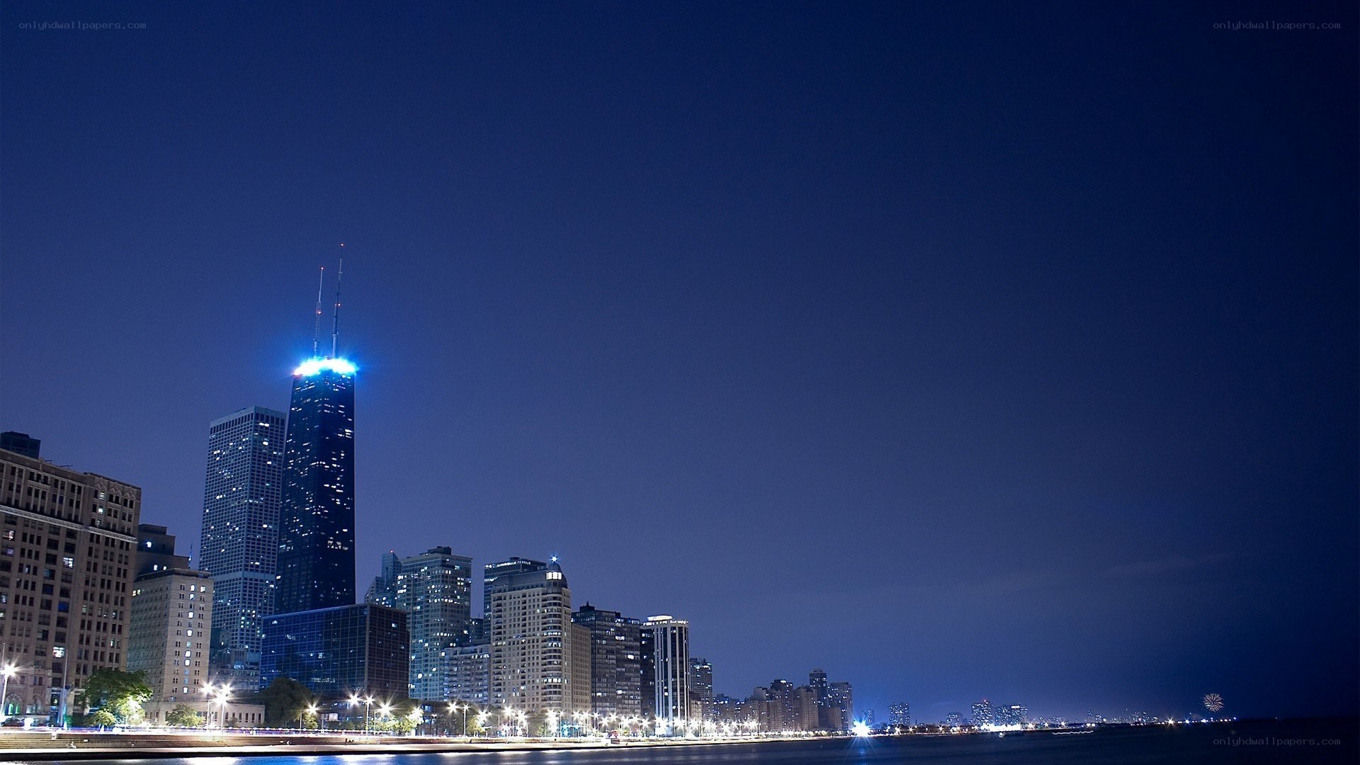 Chicago skyline at night