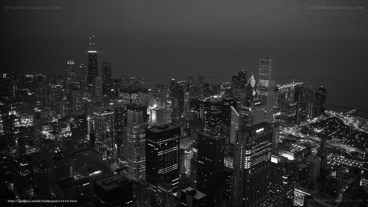 Chicago skyline at night