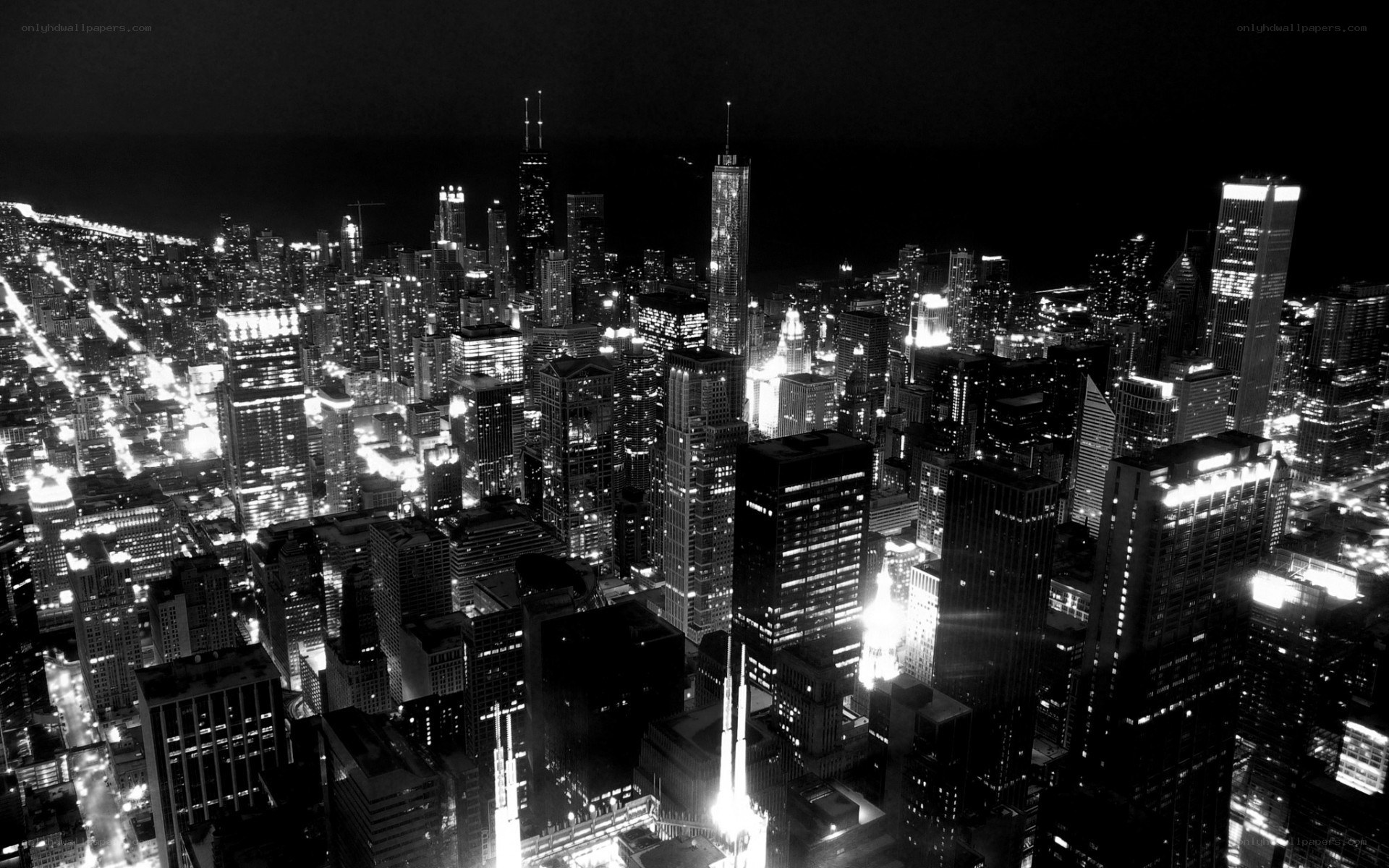 Chicago skyline at night