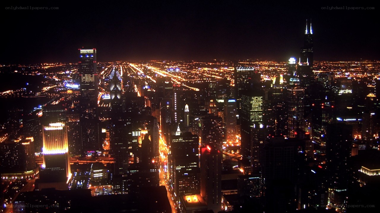 Chicago skyline at night