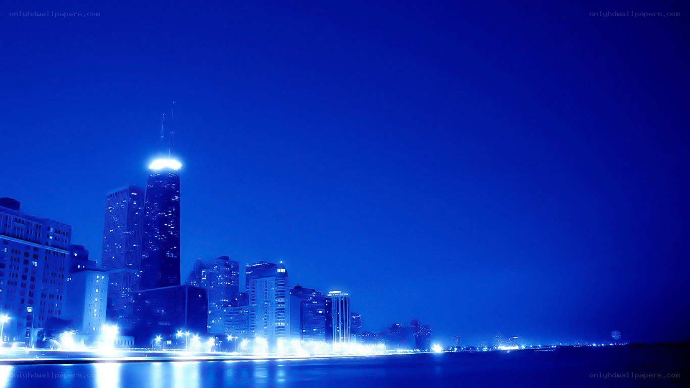 Chicago skyline at night