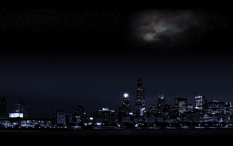 Chicago skyline at night