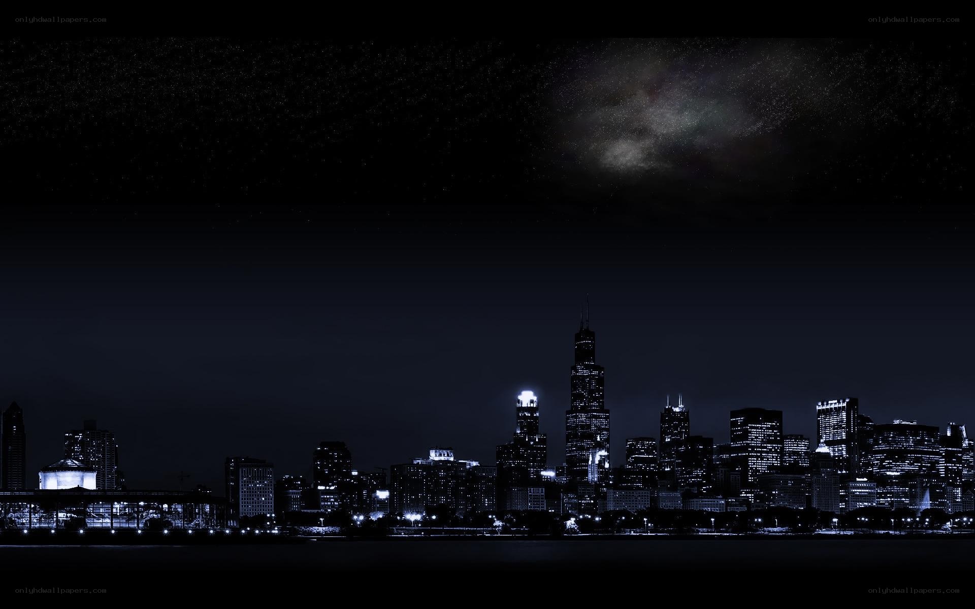 Chicago skyline at night
