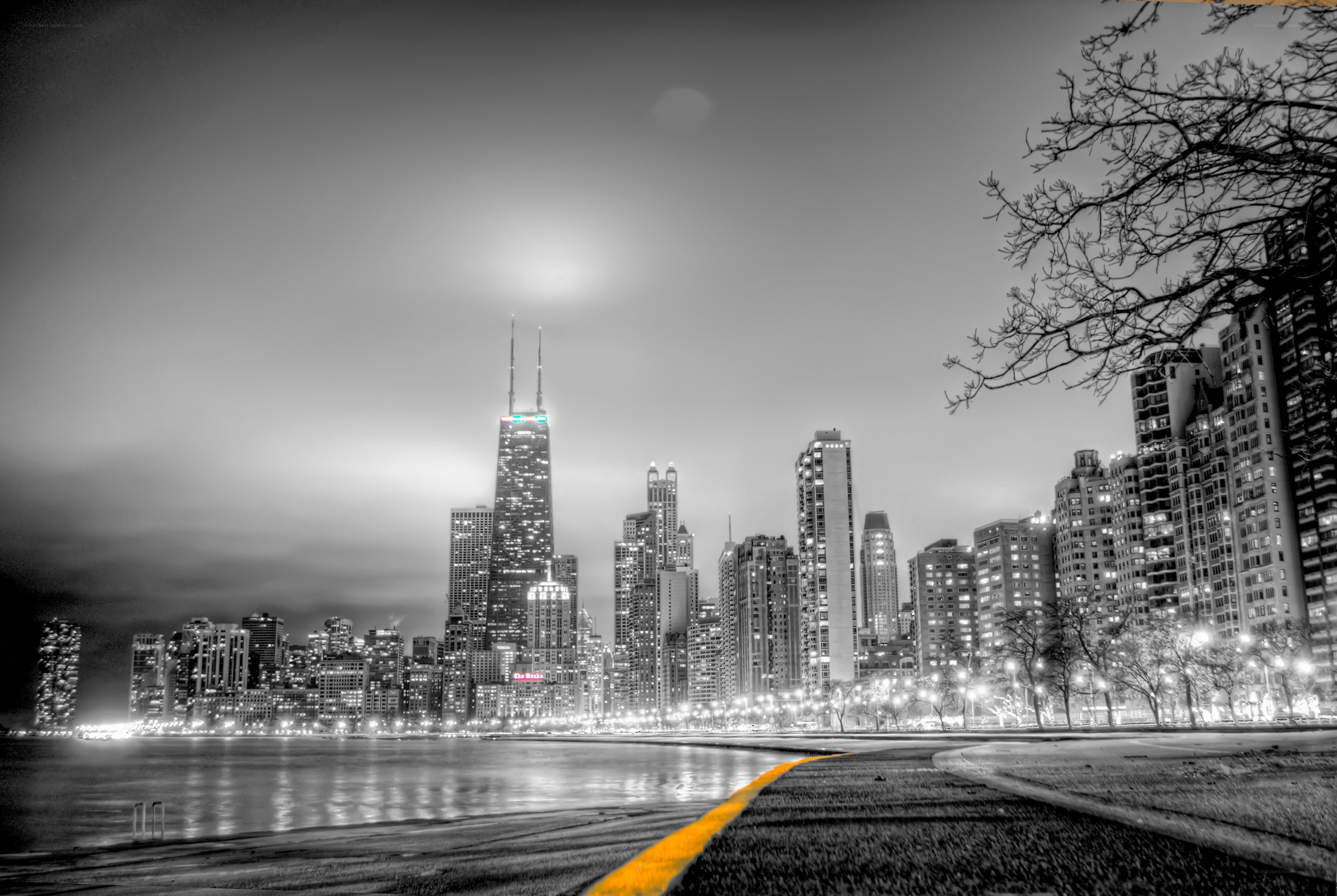 Chicago skyline at night