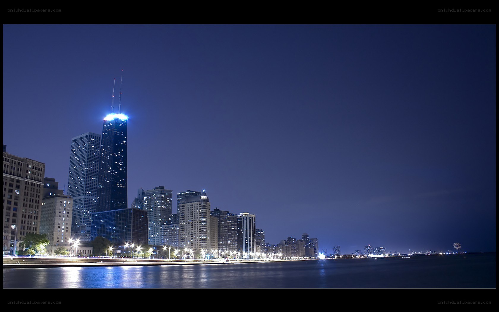 Chicago skyline at night