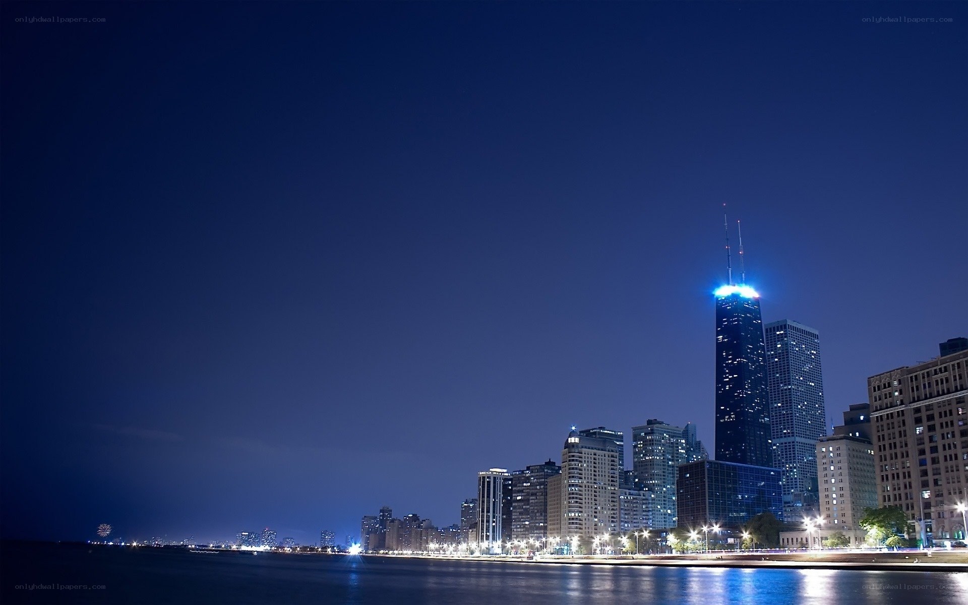Chicago skyline at night
