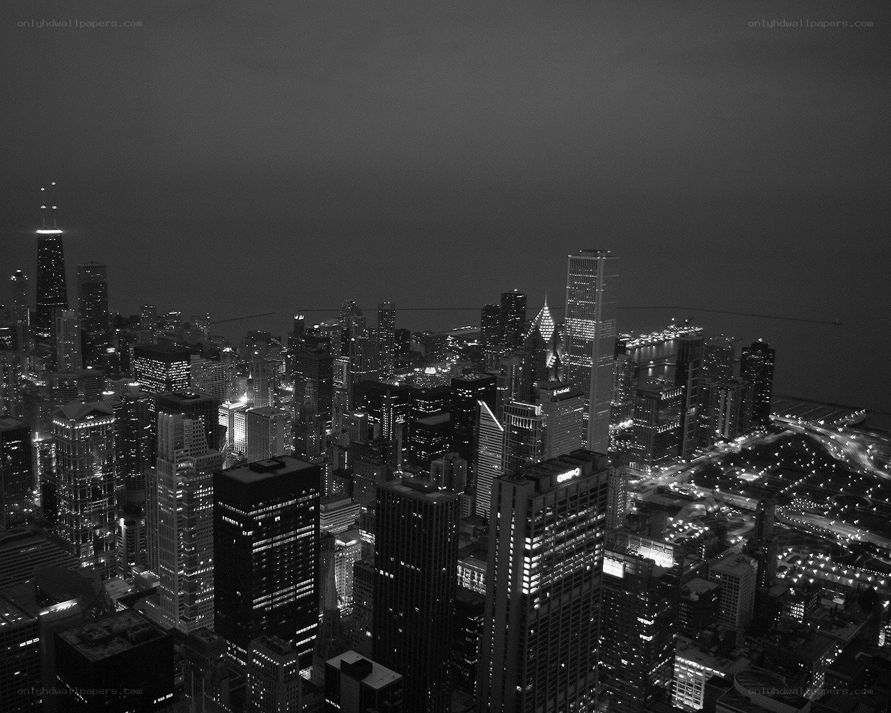 Chicago skyline at night