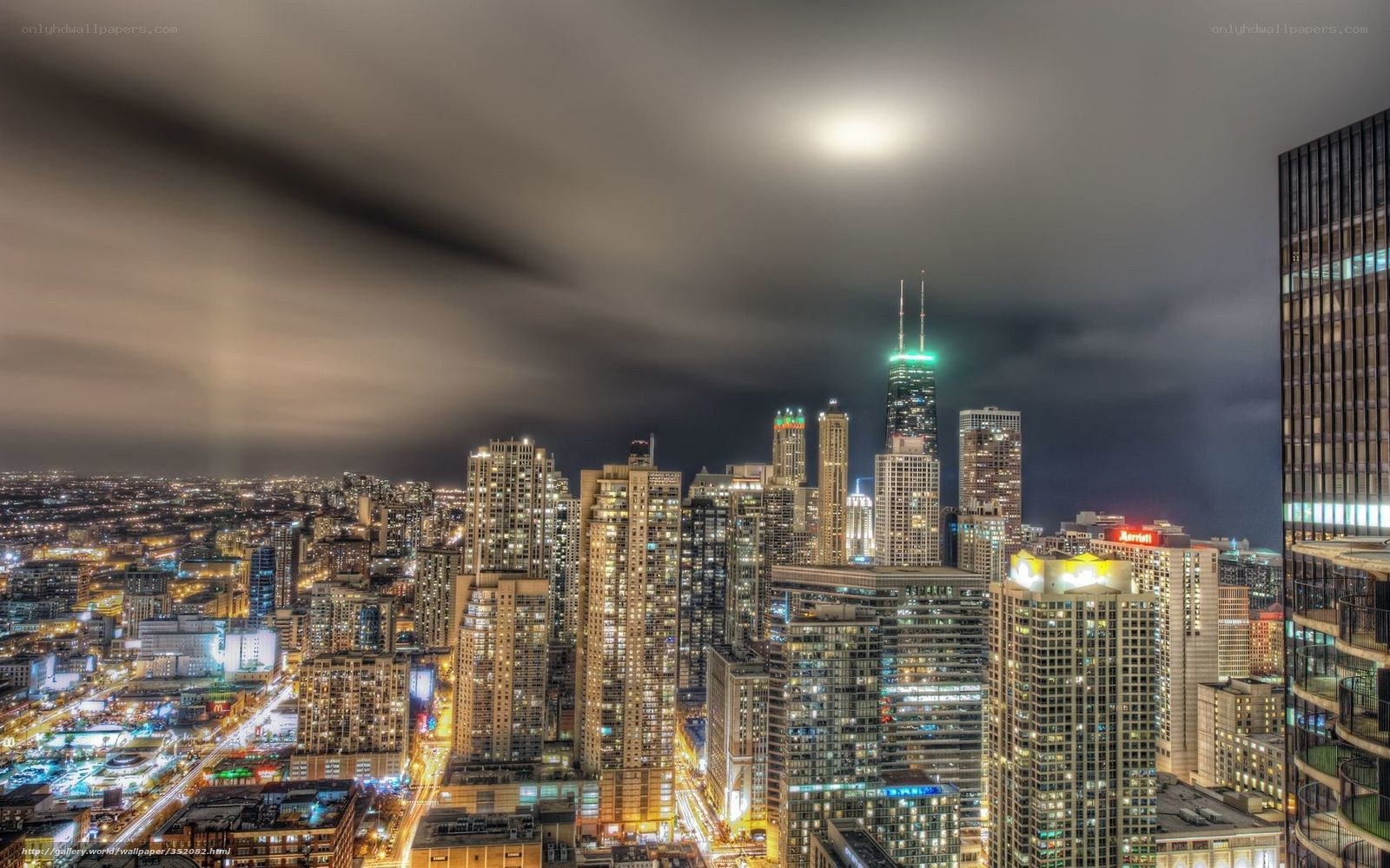 Chicago skyline at night