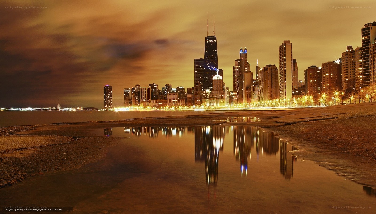 Chicago skyline at night