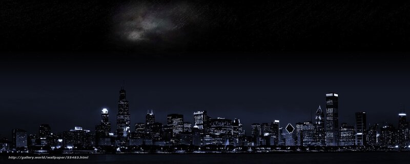 Chicago skyline at night