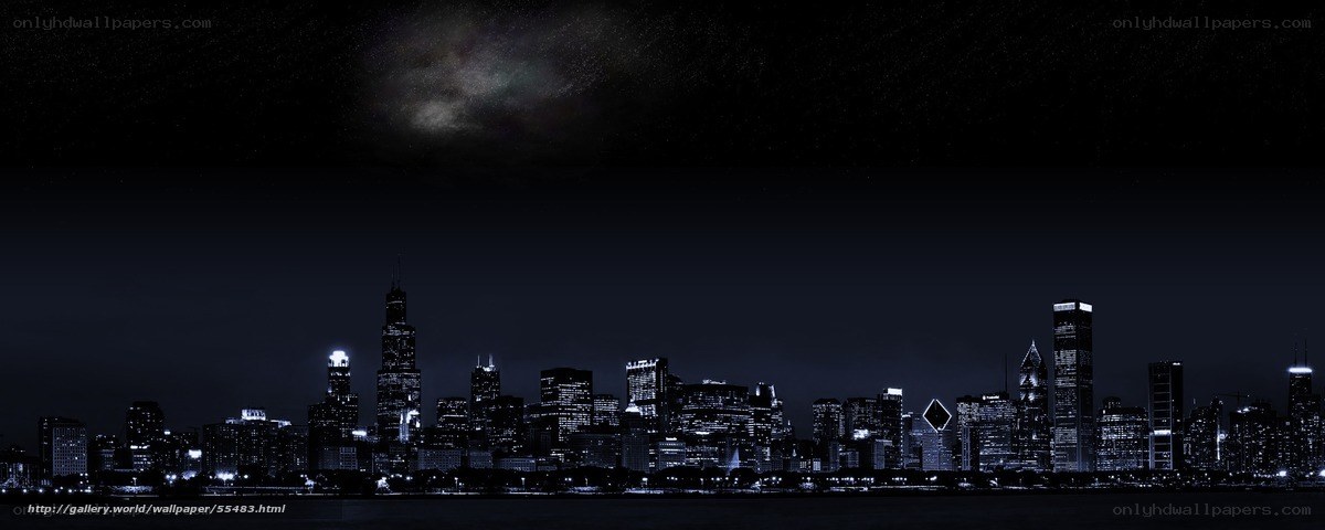 Chicago skyline at night
