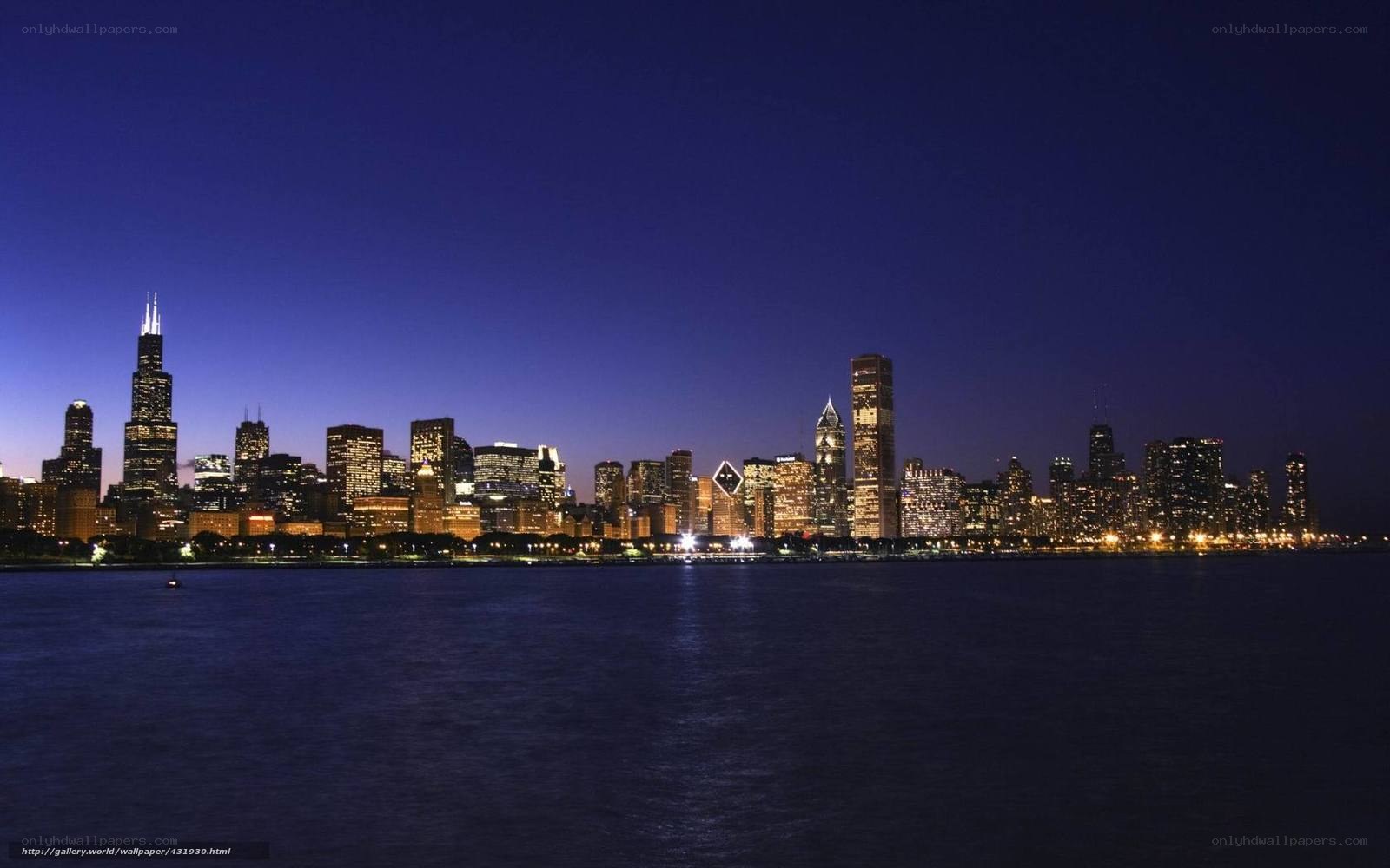 Chicago skyline at night