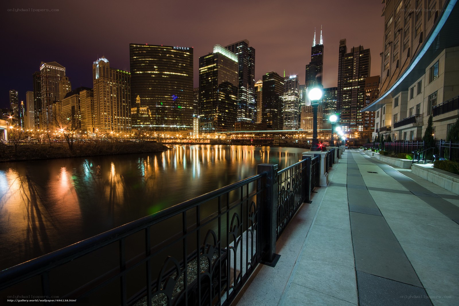 Chicago skyline at night