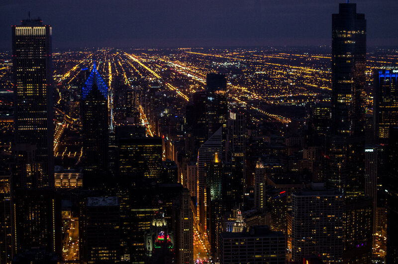 Chicago skyline at night