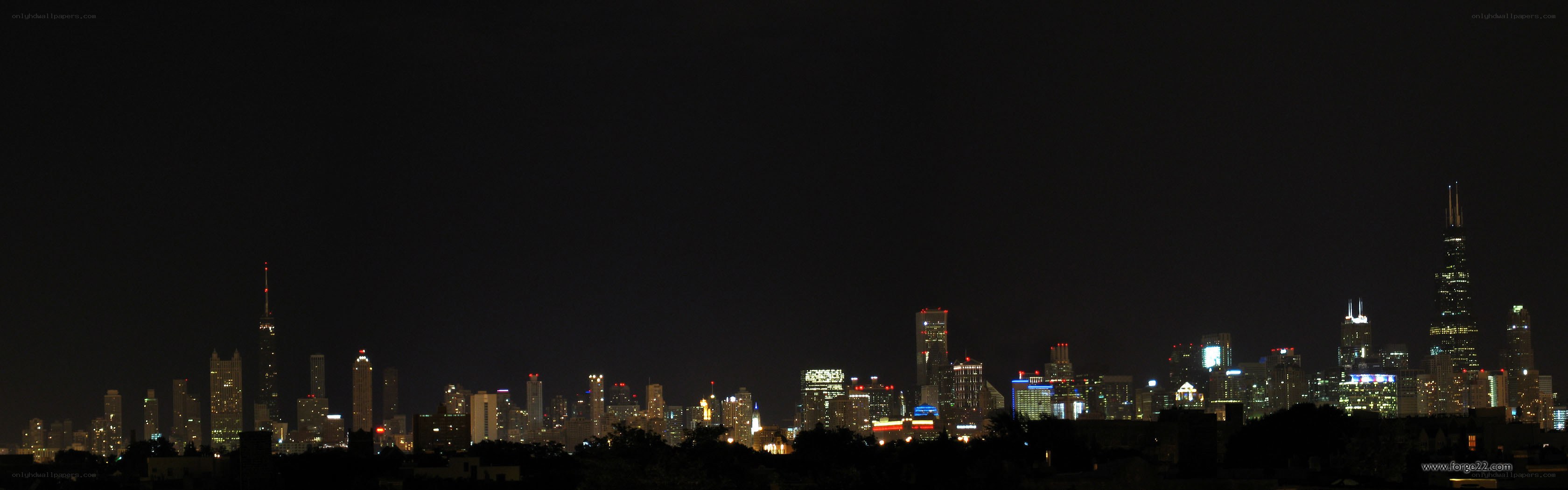 Chicago skyline at night