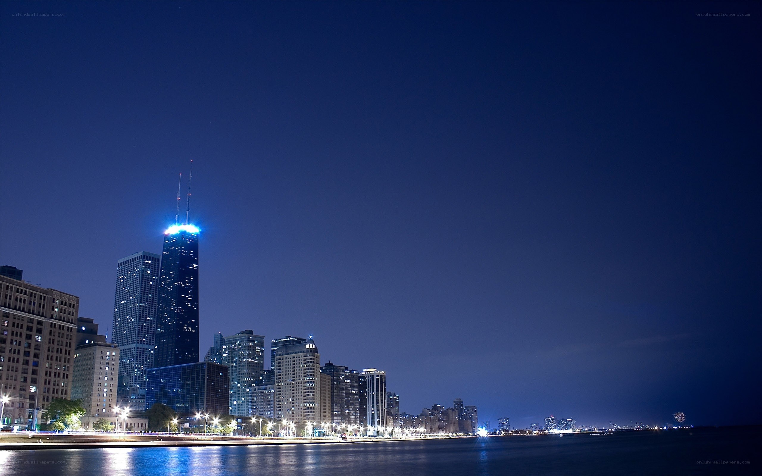 Chicago skyline at night