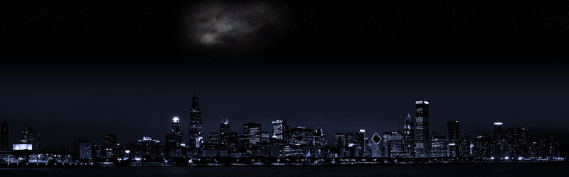 Chicago skyline at night