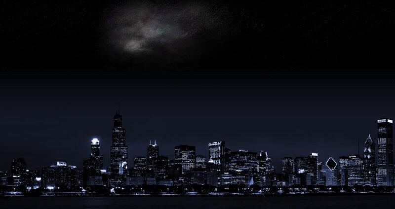 Chicago skyline at night