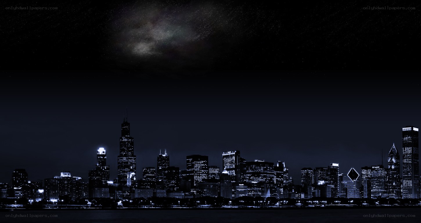 Chicago skyline at night