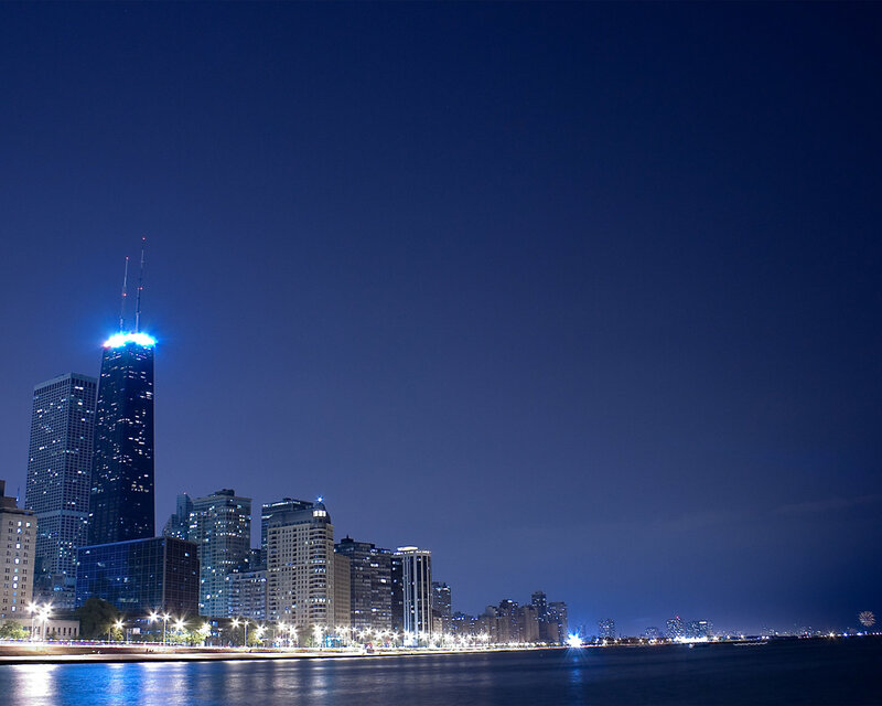 Chicago skyline at night