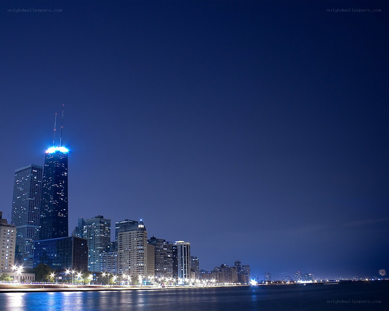 Chicago skyline at night