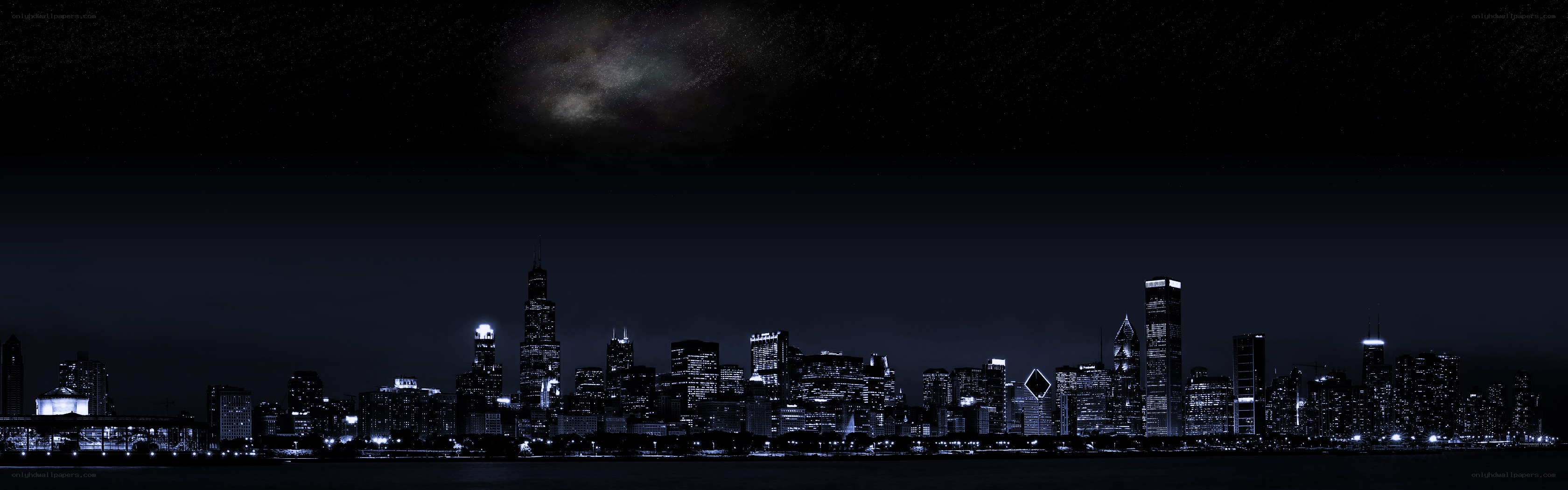 Chicago skyline at night