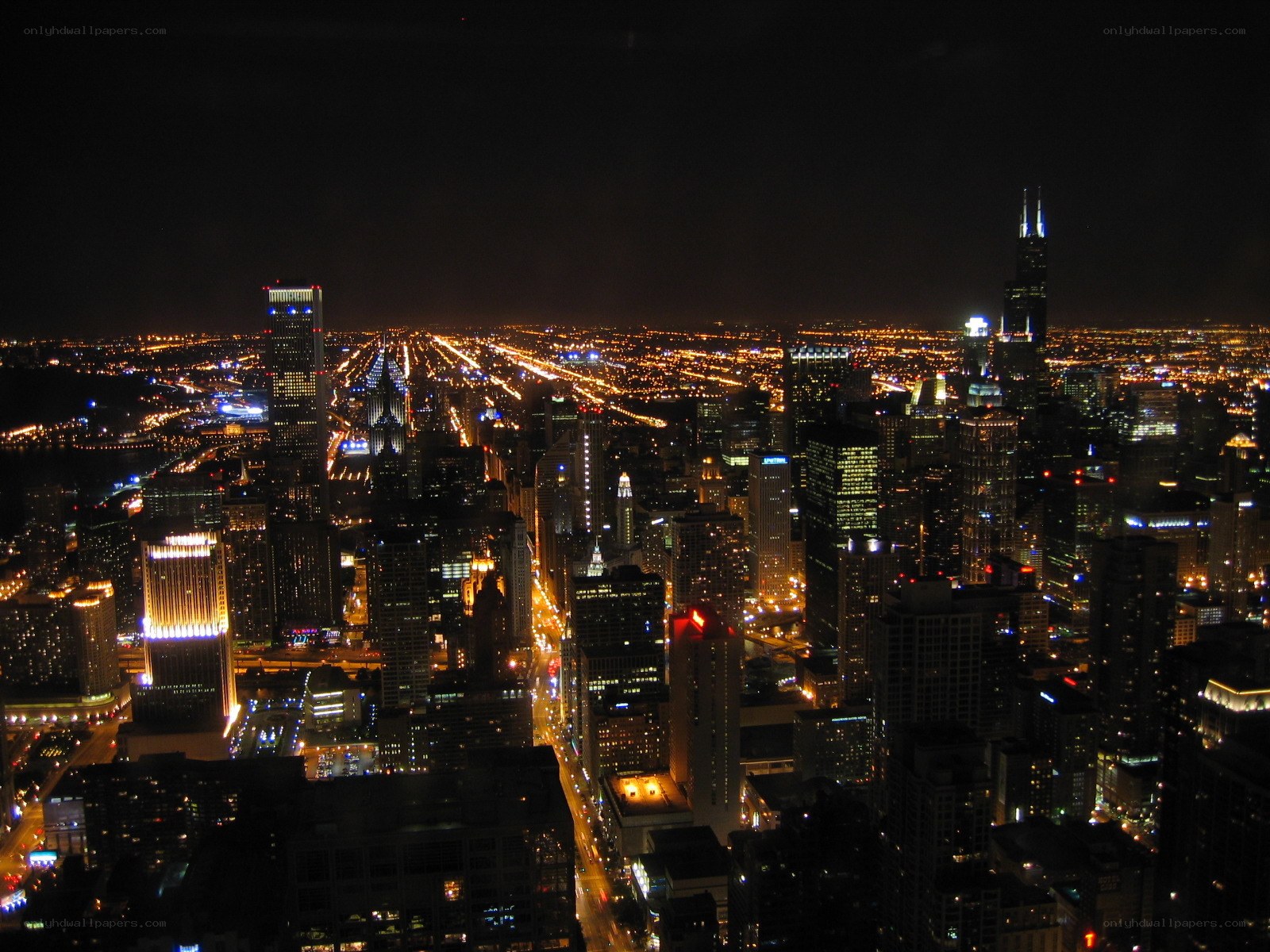 Chicago skyline at night