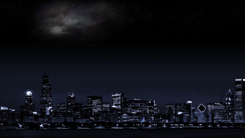 Chicago skyline at night