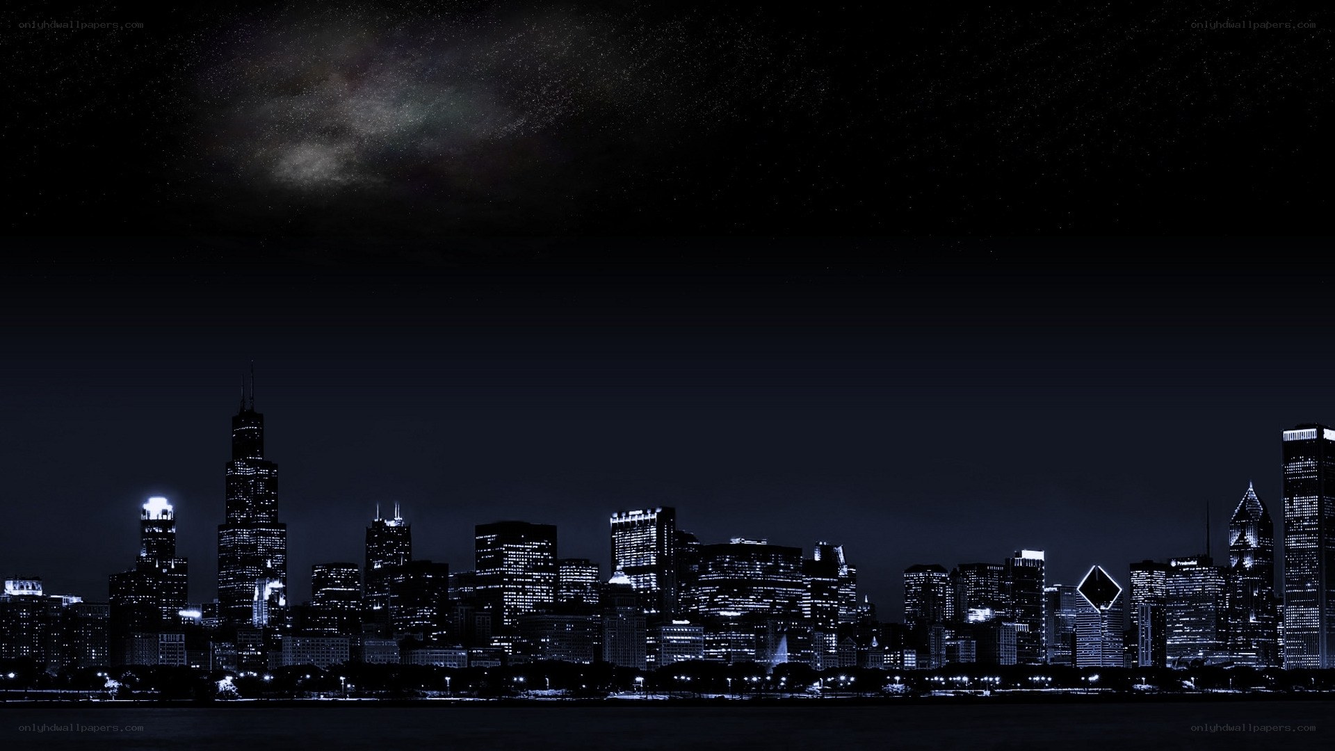 Chicago skyline at night
